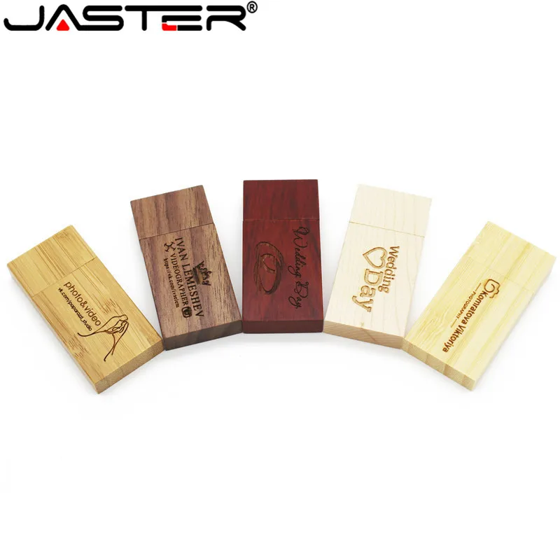 Флэш накопитель JASTER (бесплатный логотип на заказ) деревянный блок флэш из