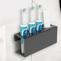 1pcs traceless stand rack toothbrush holder organizer electric toothbrush wall mounted holder space saving bathroom accessories