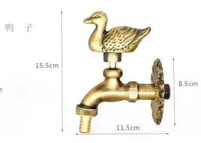 13 outdoor garden faucet animal shape Bibcock antique brass Fat cat tap for washing mop/Garden watering Animal faucet - Цвет: 13