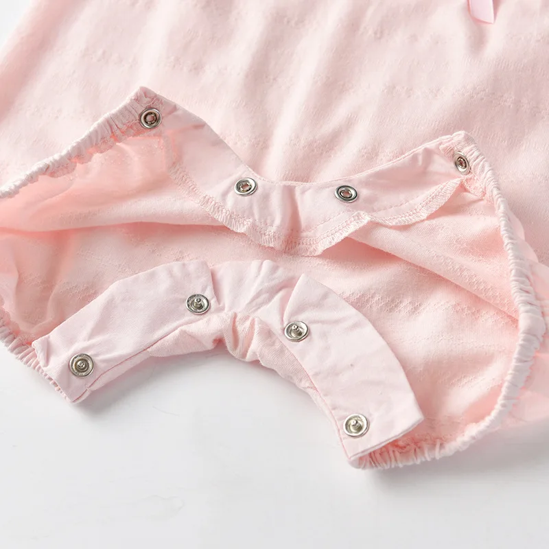 

Newborn Baby Romper Short Sleeve Summer Toddler Girl Kids Cotton Clothes Ruffle Infant Jumpsuit Button One Piece Overalls Outfit