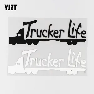 YJZT 19,3  6,3 см Виниловая наклейка на автомобиль грузовик, креативная Современная мультяшная наклейка черногосеребряного цвета 4C-0216