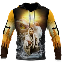 jesus gives his hand casual hoodie spring unisex 3d printing sublimation zipper pullover harajuku fashion menwomens sweatshirt
