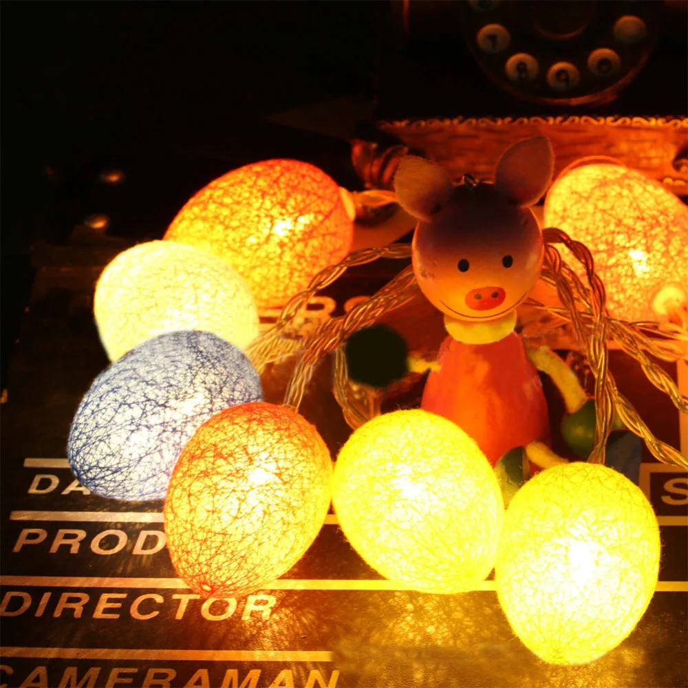 Светодиодный светильник-гирлянда с яйцами из хлопка светильник на батарейках