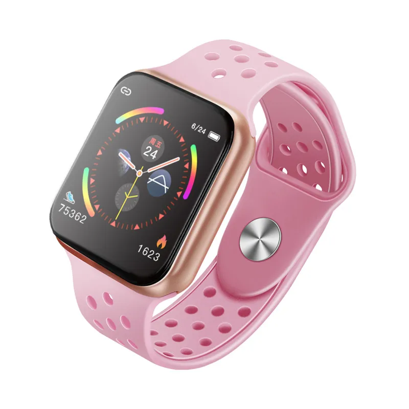 gold-pink NO-BORDERS F9 спортивные Смарт-часы IP67 Водонепроницаемый сердечный ритм полный сенсорный экран умные часы для Apple Android часы PK F8 w34 iwo 8 - Цвет: gold-pink