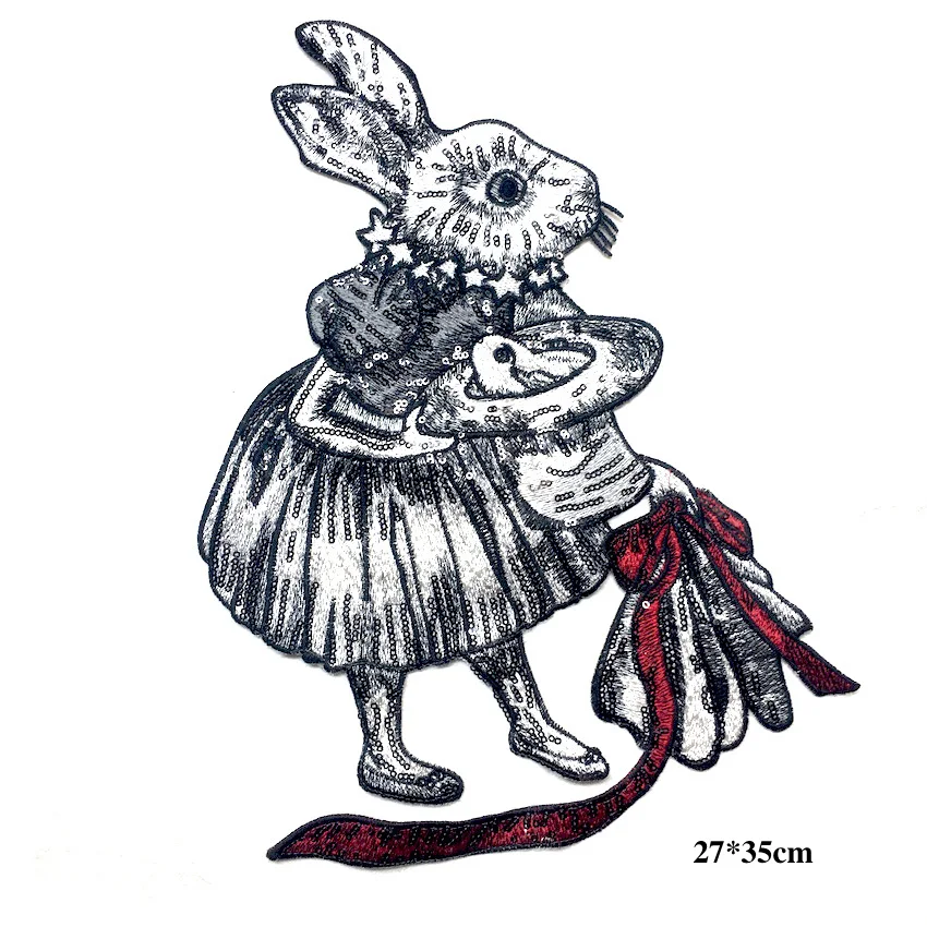 1 шт. большой Размеры Банни пошив на Вышивка Патчи для одежды Бесплатная доставка
