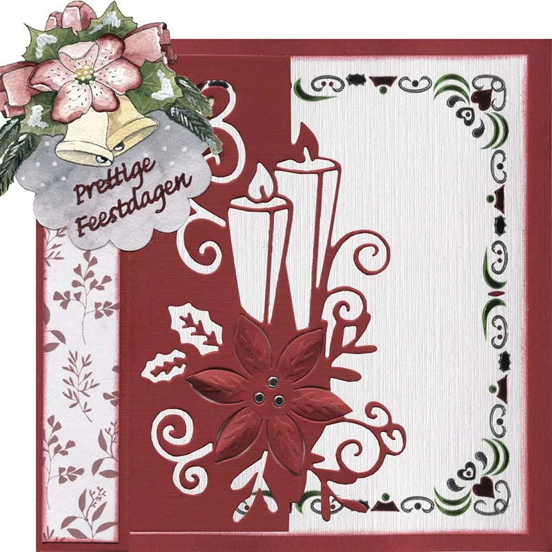 Металлические Вырубные штампы Рождественская свеча вырезанная форма украшение