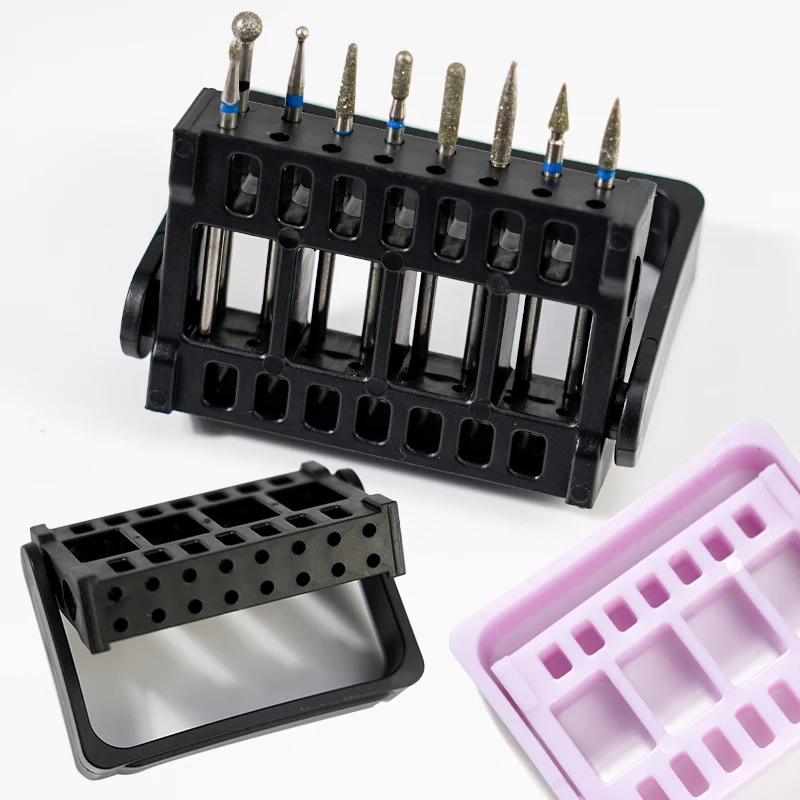 

1PC16 Holes Nail Dril Bit Display Shelf Acrylic Adjustable Grinding Head Holder Storage Box Manicure Nail Dril Container &*&