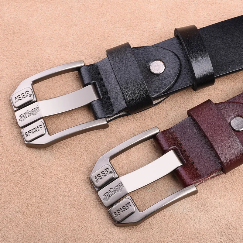 

Genuine Leather Belt Men Business Casual Cowskin Split Leather Pin Buckle Men's Belt Luxury Brand Designer Belt Ceinture Homme