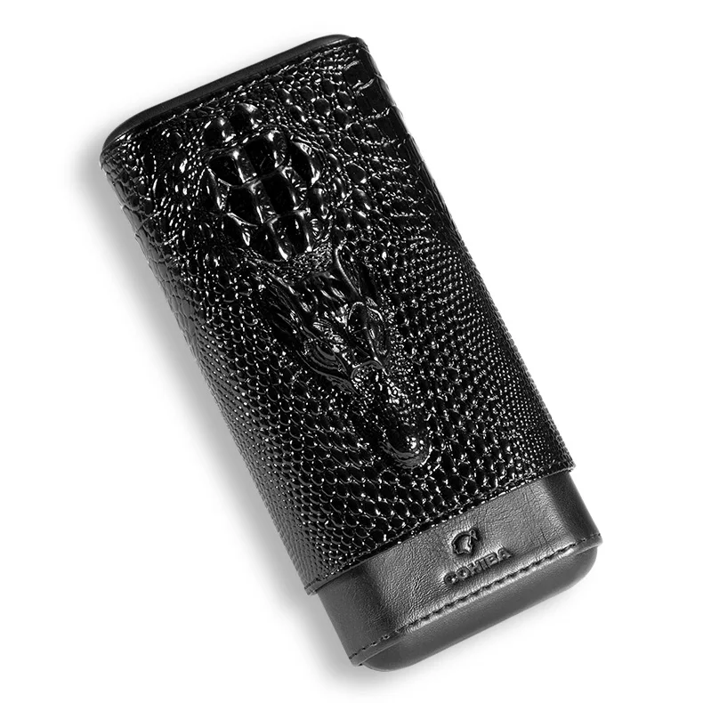 COHIBA Новое поступление кожаный чехол Портативный хьюмидор коробка подходит для 3 сигар Подарочная коробка чехол для сигар CLH-0053