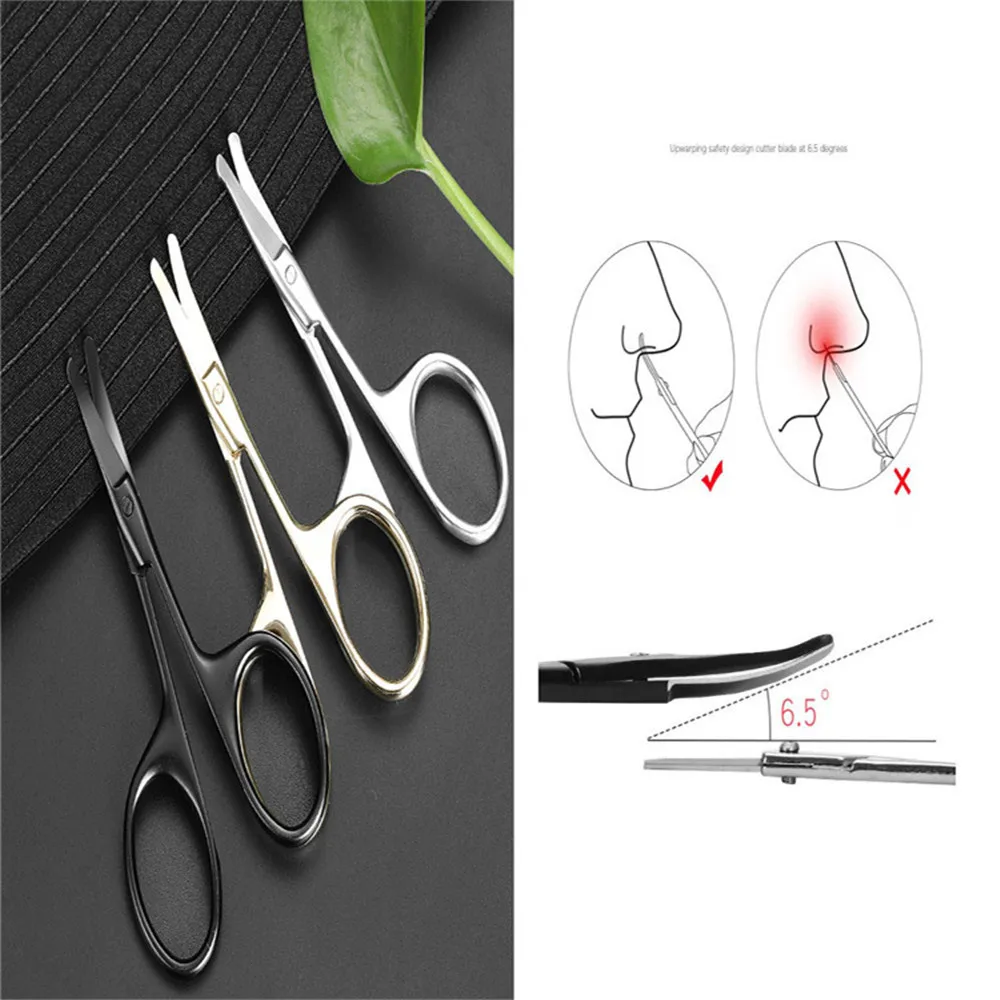 

Stainless Steel Mini Portable Curved Mustache Nose Ear Hair Remover Trimmer Safety Nose Hair Trimming Tweezer Nose Ear Trimmer