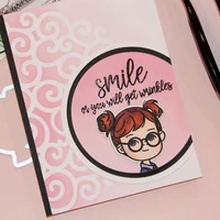 smiling sweet girls metal cutting dies and coordinating stamps for scrapbooking craft die cut card making embossing stencil