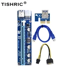 5 шт. TISHRIC PCIE Райзер-карта Pci VER008C SATA 15 Pin To 6Pin Экспресс 1X to 16X адаптер к USB 3,0 кабель Майнер биткоинов