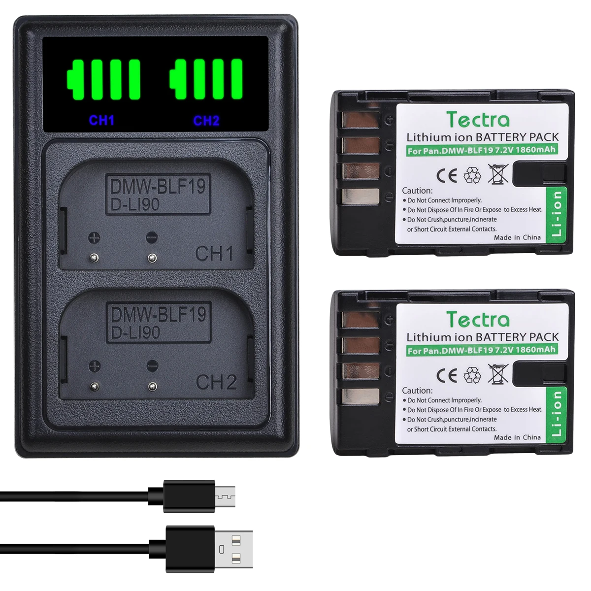 

Аккумулятор BLF19E для камеры 1860 мА · ч DMW-BLF19E DMW-BLF19 + зарядное устройство с двумя светодиодами USB для Panasonic Lumix GH3 GH4 GH5 G9 GH3H GH4H GH3AGK