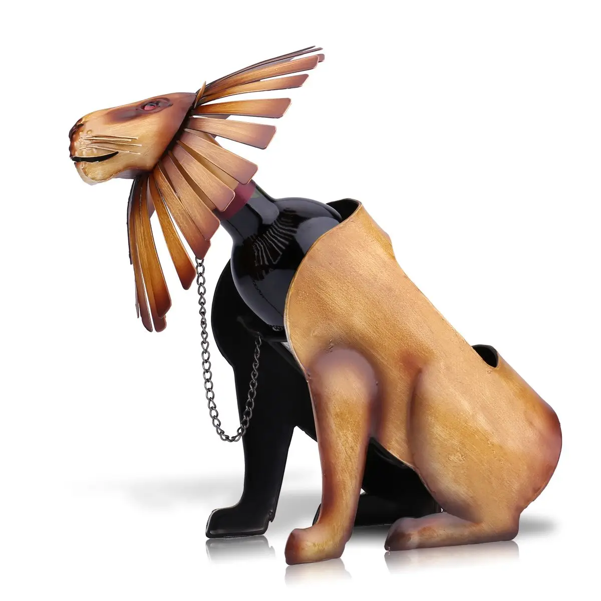 Металлическая скульптура подставка для вина в форме льва полка бутылки