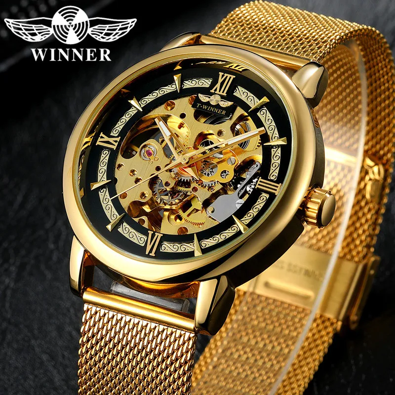 WINNER новые автоматические механические мужские наручные часы военные спортивные
