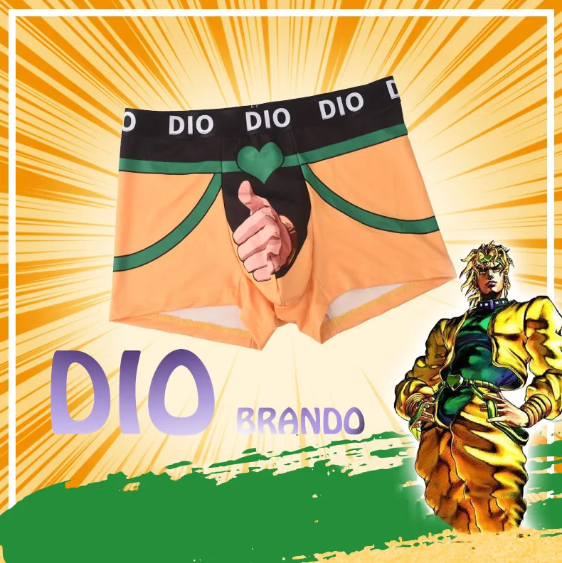 

Anime JoJo is Bizarre Adventure DIO BRANDO Underwear Otaku Cotton Boxers Briefs Panties Funny Cosplay Costume Daily Boys Gift