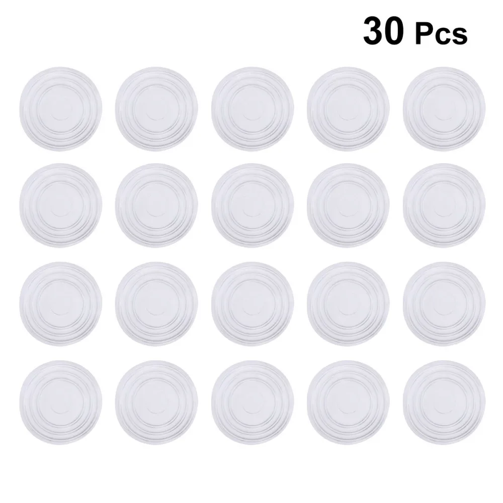 

18 Pcs Furniture Bumpers Round Shape Glass Table Pads Transparent Rubber Mat Non-slip Grip Pads for Wall and Wooden