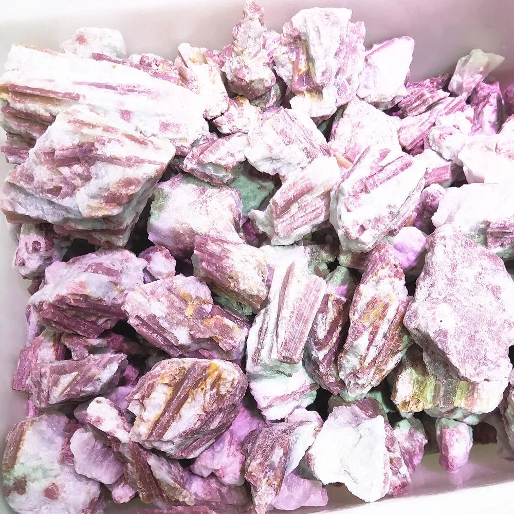 200/500/1000g Raw Rubellite Crystal Stone Natural Red Tourmaline  Mineral Rough Quartz Gem Ore Apophyllite Healing Home