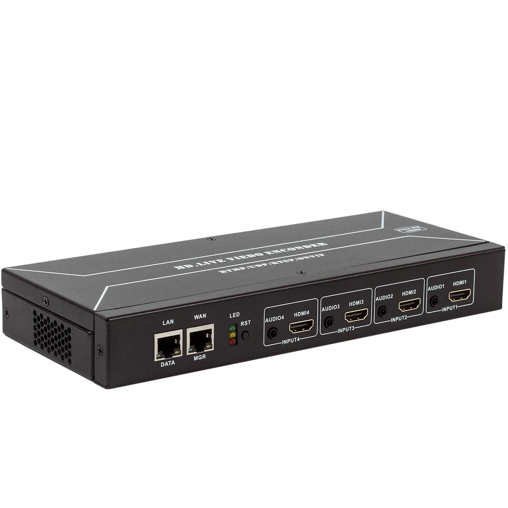 MPEG-4 H.264 HDMI к IP видео поток кодировщик прямая передача HD видео IPTV кодировщик 4 канала HDMI к HTTP RTSP RTMP кодировщик H264