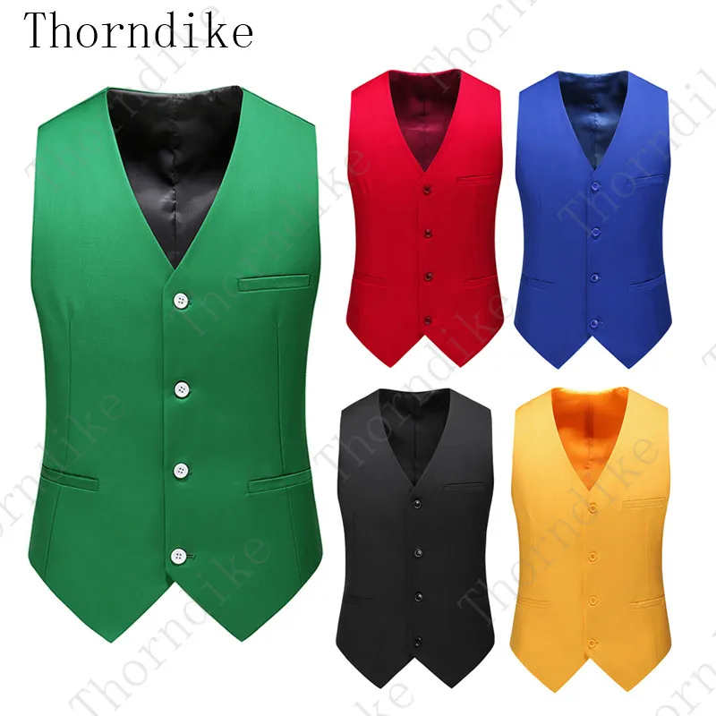 Модный костюм жилет мужской формальный Colete Masculino однотонный для фитнеса без