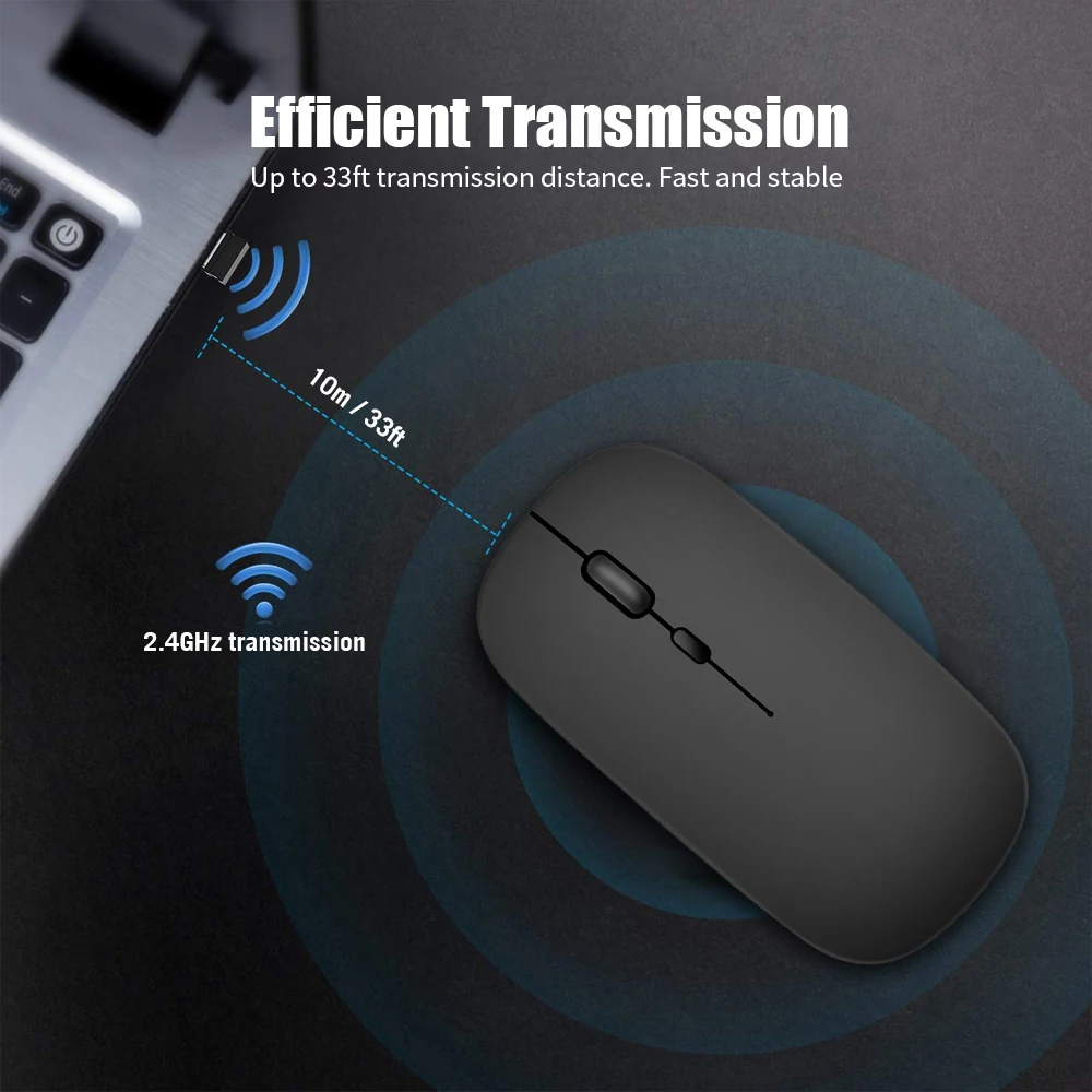 

Wireless 2.4G Mouse Ultra-thin Silent Mouse Portable and Sleek Mice Rechargeable Mouse Bluetooth Gaming Mouse Laptop Portable