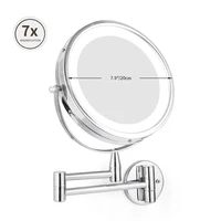 1x 7x magnification led makeup mirror 7 9in adjustable wall mounted makeup mirror dual arm extend cosmetic double face mirror