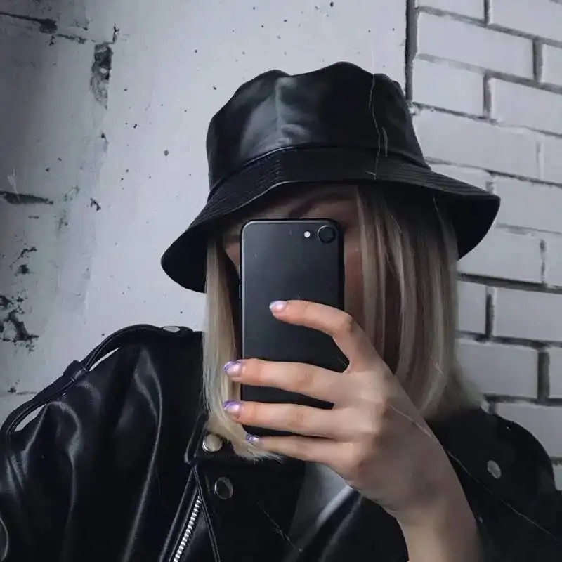 Панама Unissex Женская регулируемая из искусственной кожи головной убор летняя