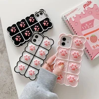3d squishy finger pinch cat paw pink phone case for iphone 11 12 pro max 7 8 plus xs max x x cute cartoon cat cover coque