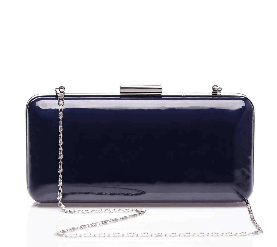 Sç 002 темно синяя роскошная сумка из лакированной кожи женская дизайнерская