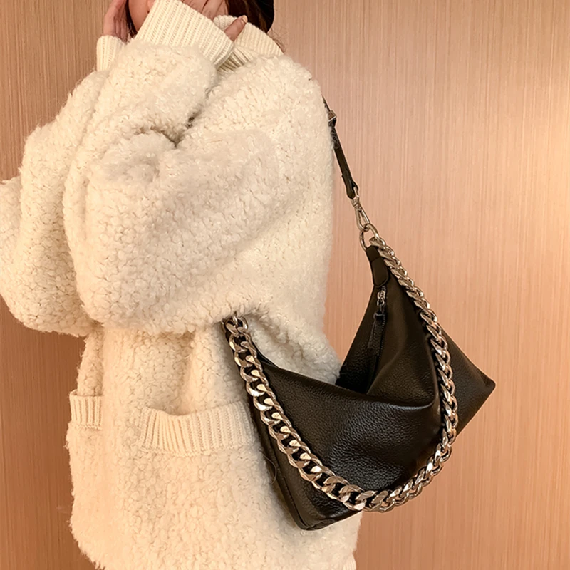 

2021 New Trend Larger Capacity One Shoulder Bags Genuine Leather Women Totes Female Famous Purse and Handbag Channels Handbags