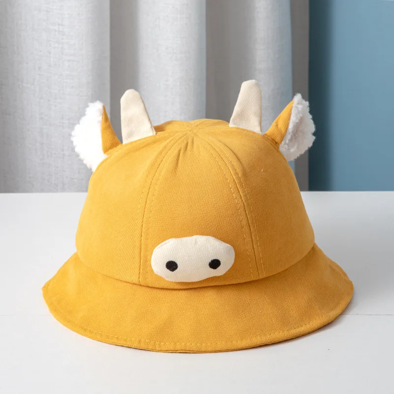 

W223 8-30 Month Pig Baby Boy Girl Bucket Hats Infant Boys Girls Cotton Breathable Sun Hat Children Beanies for Newborns
