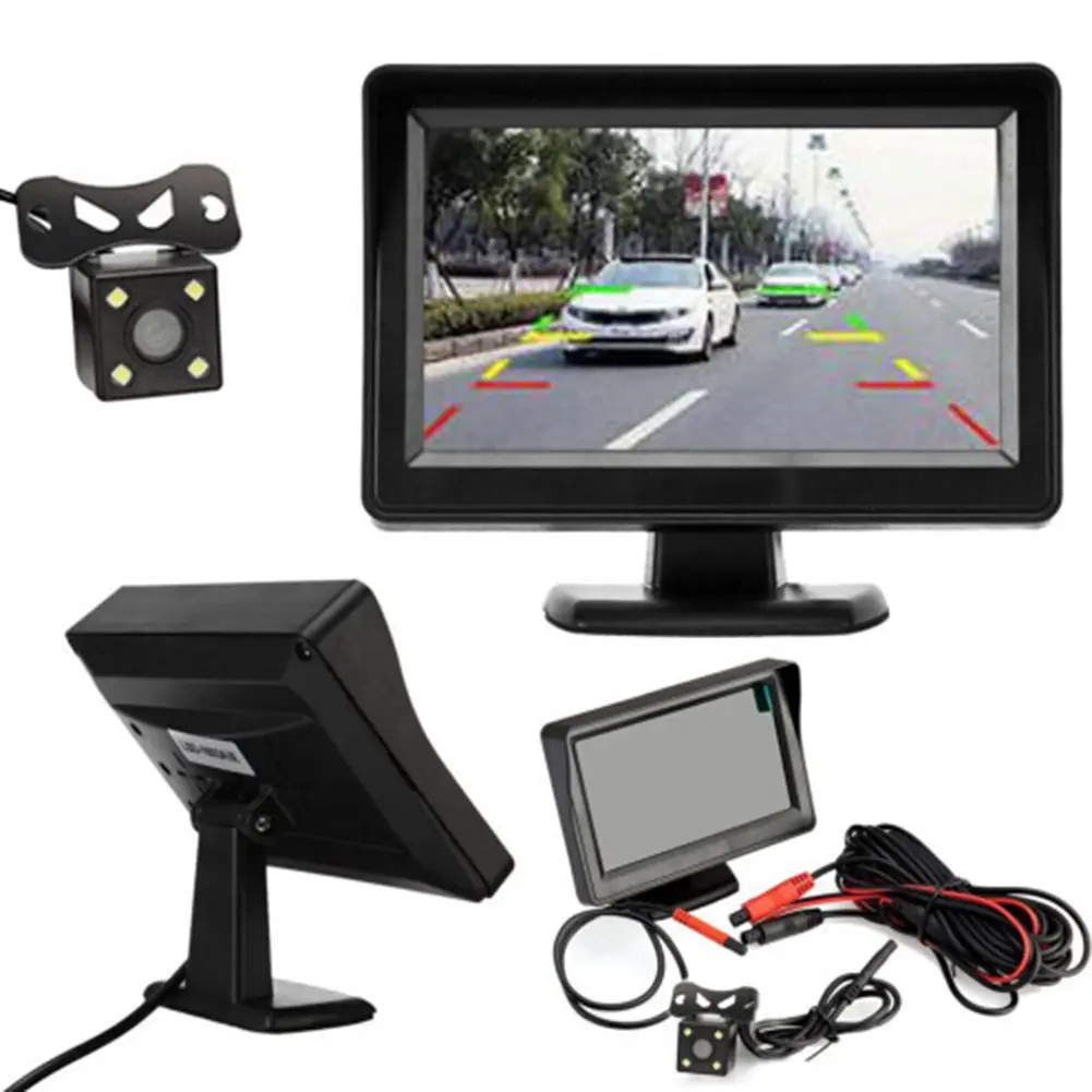 Auto Parking Rear View Camera Assistance 4LED Night Vision Car With 4.3 inch Color LCD Car Video Rear View System Camera New