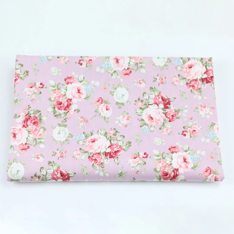 Цветочная 100% хлопковая саржевая ткань Лоскутная Ткань швейная подушка простыня