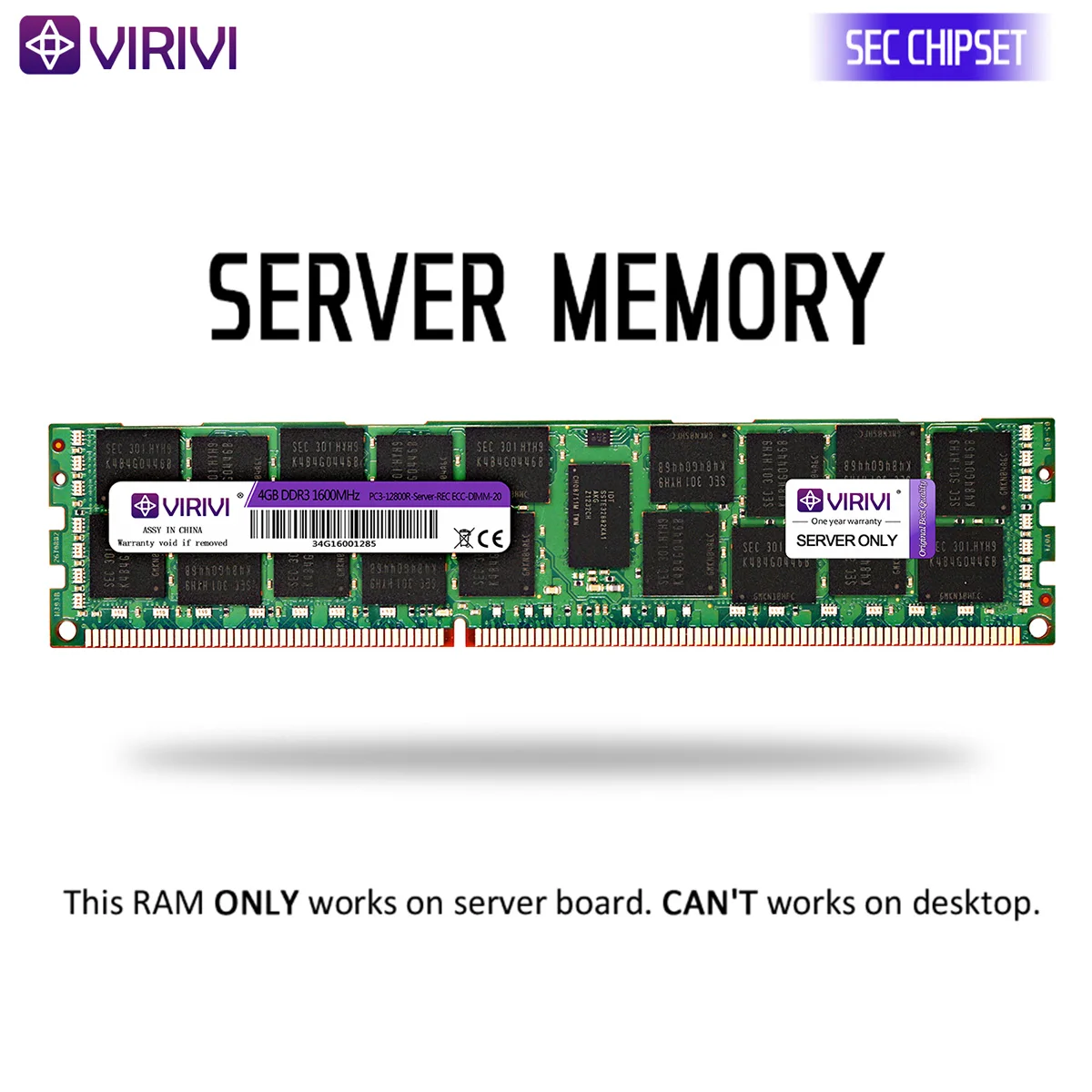 Оперативная память VIRIVI DDR3 4 ГБ 8 16 32 Серверная 1333 МГц 1600 1866 REG ECC 2011 1366 контактный ЦП
