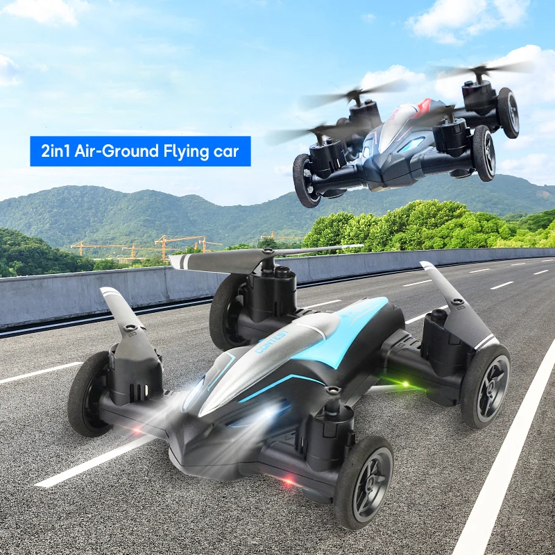 2in1 Dron Air-Ground Flying Car 2.4G Dual Mode Racing Mini Drone Professional RC Amphibious Car Quadcopter Drones Children Toys