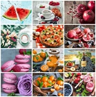 Набор для рисования по номерам на холсте, фрукты, еда