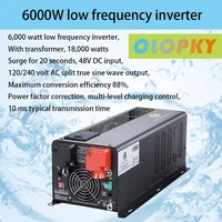 6000w pure sine wave inverter 48vdc and 240vac input to 120v 240v ac separated phase output 18000w surge low frequency