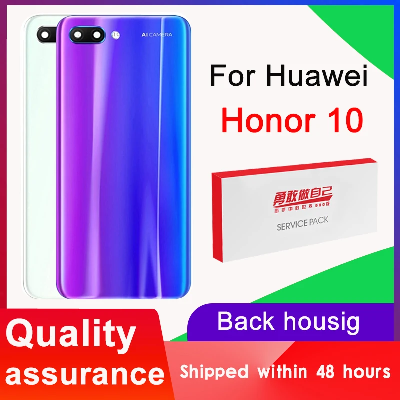 Высококачественная Задняя стеклянная крышка батарейного отсека для Huawei Honor 10