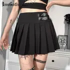 Юбка-мини плиссированная в клетку, с высокой талией, в стиле Харадзюку