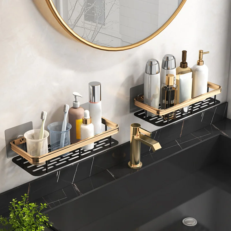 Kitchen Multifunction Punch-Free Organizer Storage Rack Holder Bathroom Shelf Drill Corner Shelves Shower Accessories | Строительство и
