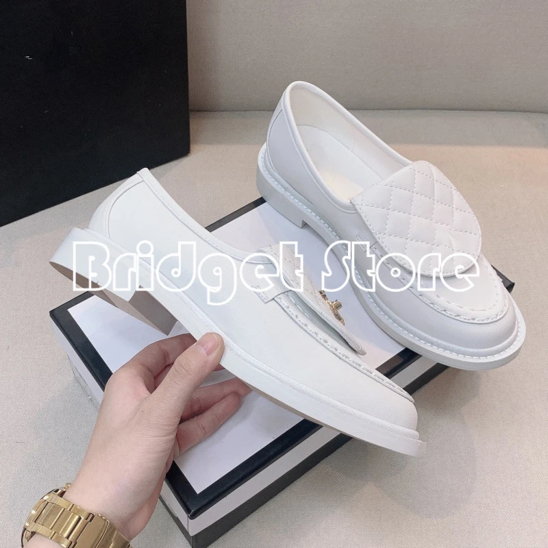 

Туфли женские из натуральной кожи, модные роскошные лоферы, с закругленным носком, повседневная обувь на плоской подошве, BR079