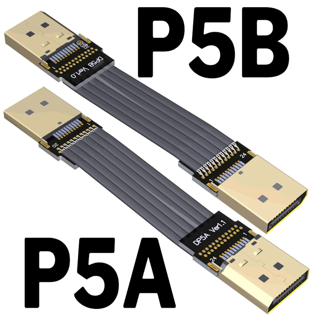 

Плоский ленточный удлинитель Displayport V1.4, удлинитель с металлическим покрытием под углом вверх/вниз для видеокарт, графических процессоров, ...