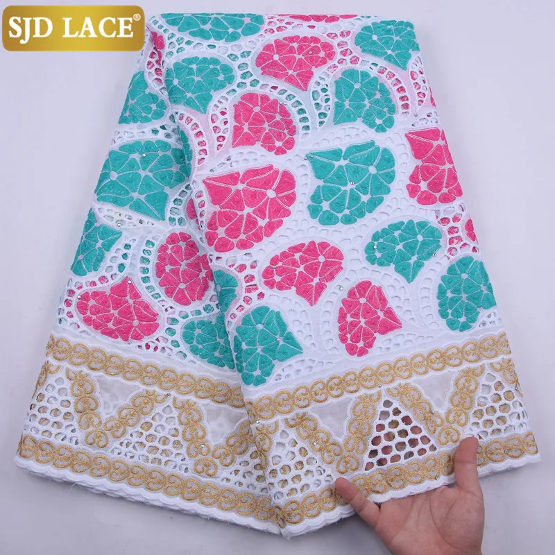 

SJD LACE 2021New Arrivals Swiss Voile Lace In Switzerland High Quality African Lace Fabric Embroidery Pure Cotton For Party2184B