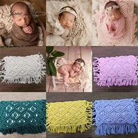 hand woven tassel pillows newborn photography props baby photo shooting accessories 24x15cm