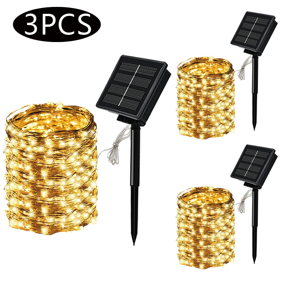 

5/10/20/30M Solar Waterproof Copper Wire Light Fairy Light Valentine's Day Birthday Party Easter Decoration Fairy Light.