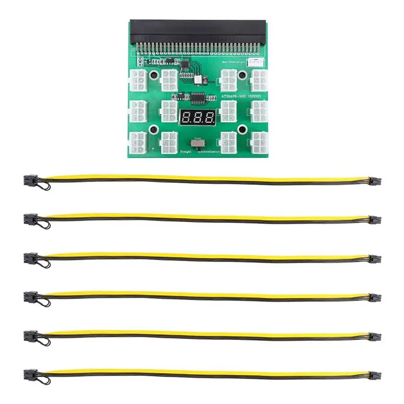 

1 Set Server PSU Power Supply Mining Board Adapter and 6-Pin to 8-Pin Cable