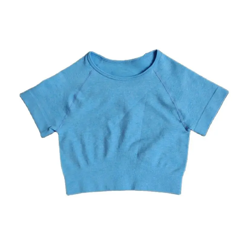 

Yoga Shirts Short Sleeve Solid Color Vital Seamless Women Fitness Crop Top Workout Tops Gym Clothes Sportswear Running T-Shirts