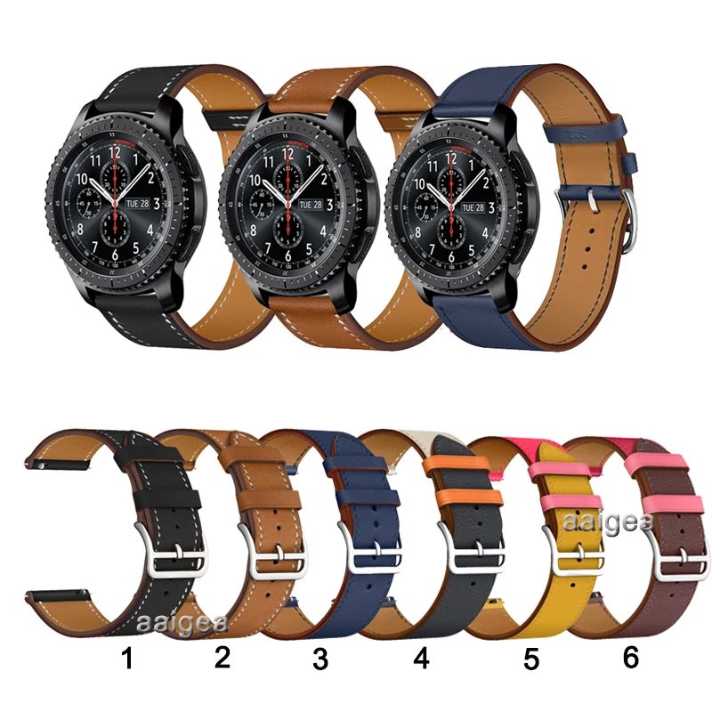 Ремешок кожаный для Samsung Gear S3 Frontier Classic сменный Браслет Galaxy Watch 3 45 мм 20 22 мм|Ремешки