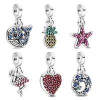 2020 new 925 sterling silver charm me series pineapple starfish pendant fit pandora women bracelet necklace diy jewelry