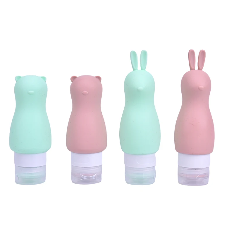 

1Pc 90ML Silicone Refillable Bottles Traveler Packing Lotion Points Shampoo Container Press Bottles Cute Travel Press Bottles